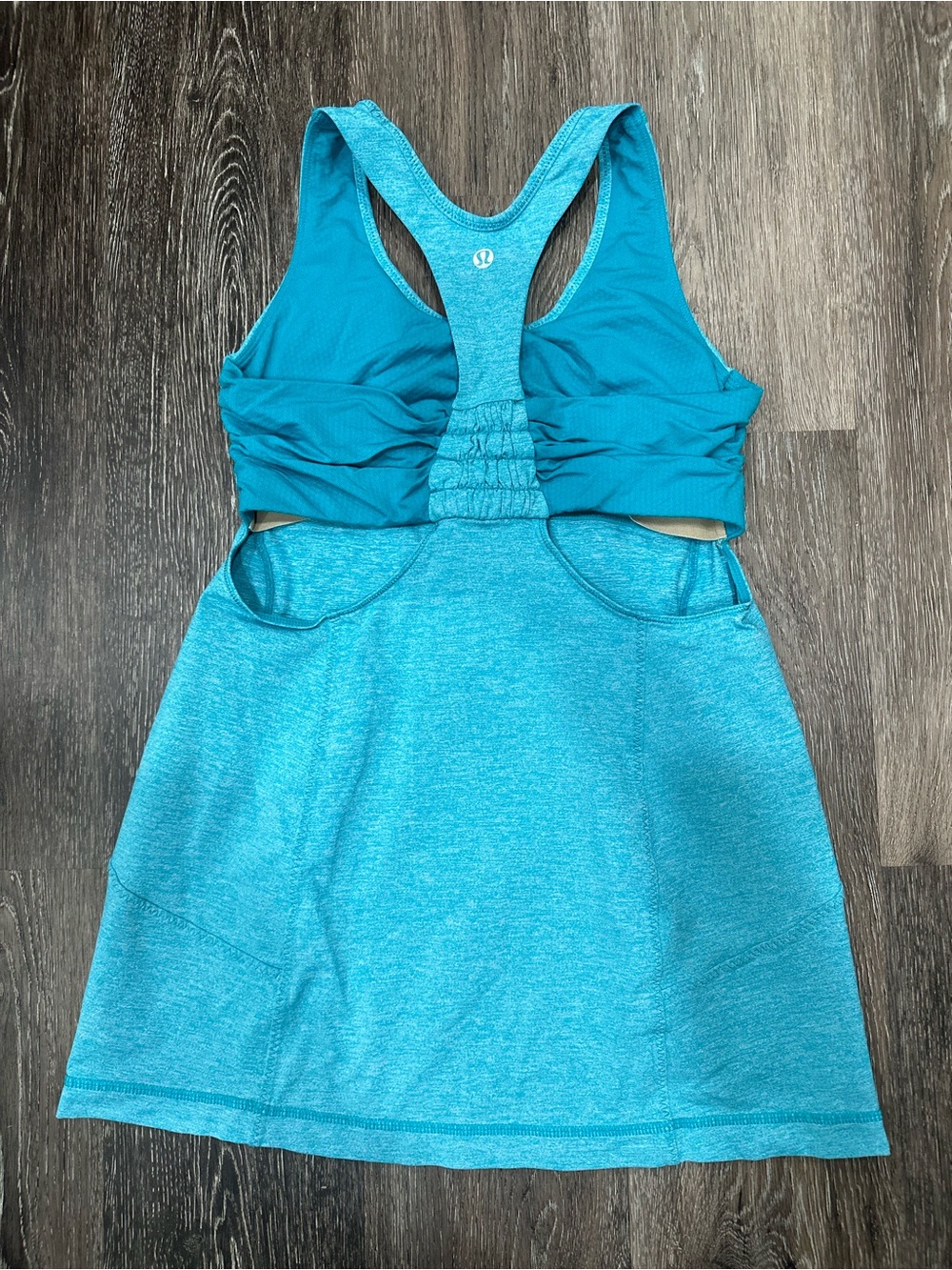 Lululemon Turbo Tank Top Turquoise Racerback Built In Bra Sz6 Gym Workout Blue - Picture 3 of 5